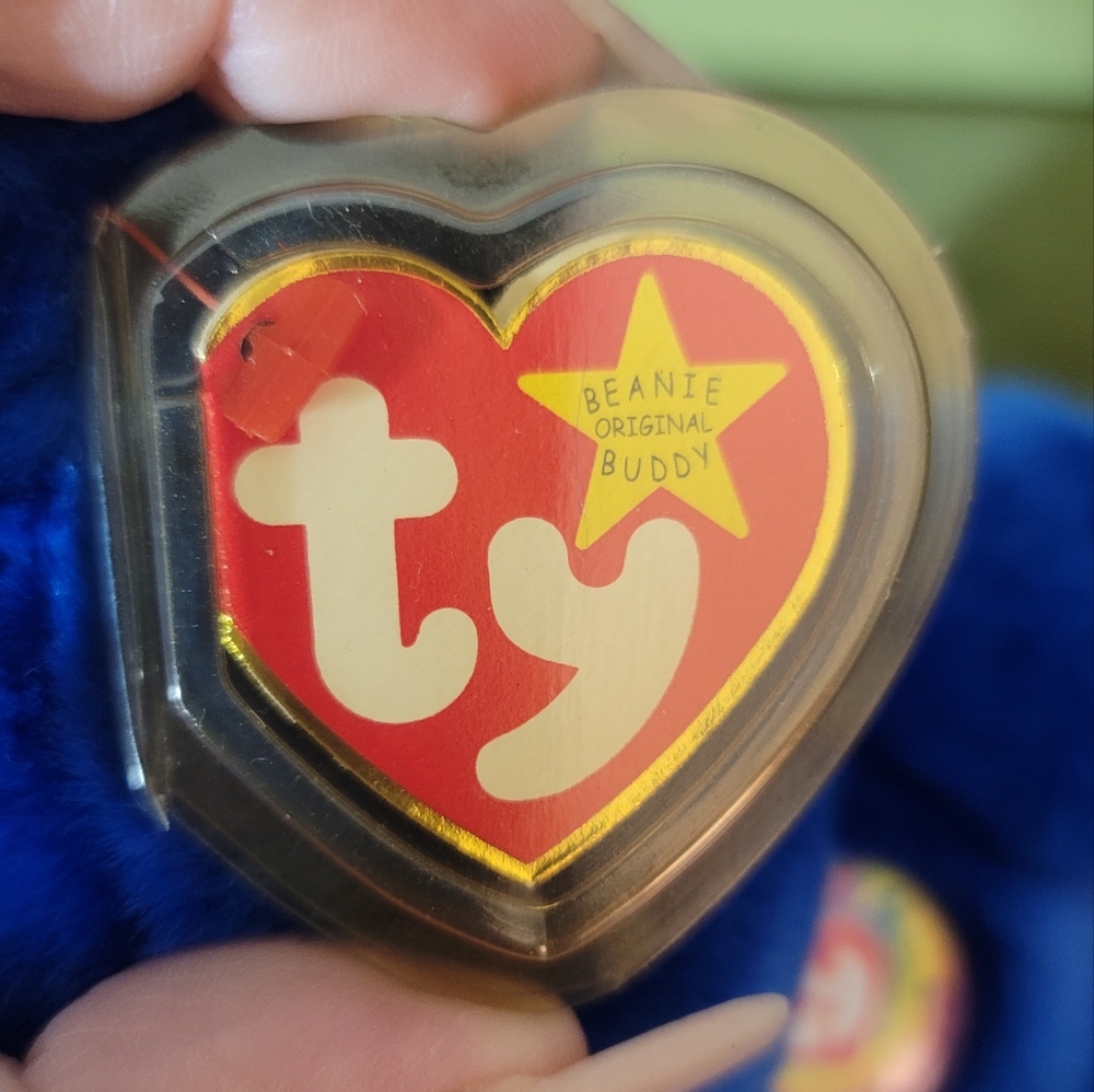 TY BEANIE BABY *ULTRA RARE *Vtg Collectible CLUBBY BLUE BEAR 1998 13" NWT - Picture 4 of 11
